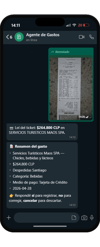 Vista previa: Bot de WhatsApp que ordena tu operación